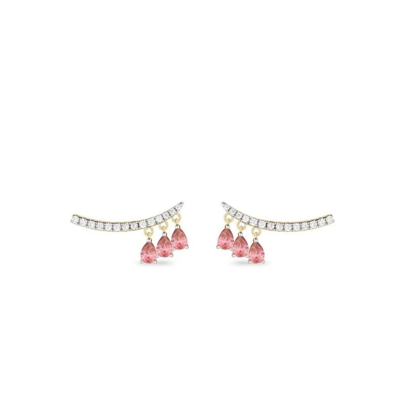 Laura Pjewels - Orecchini Tre Gocce - Argento 925 - Rodolite