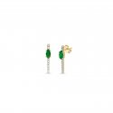 Laura Pjewels - Orecchini Navette - Argento 925 - Smeraldo