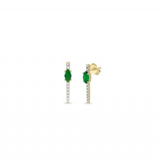 Laura Pjewels - Orecchini Navette - Argento 925 - Smeraldo