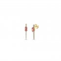 Laura Pjewels - Orecchini Navette Rodolite - Argento 925 - Oro 18Kt