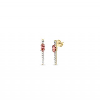 Laura Pjewels - Orecchini Navette Rodolite - Argento 925 - Oro 18Kt