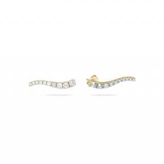 Laura Pjewels - Orecchini Onda - Argento 925 - Zirconi Bianchi