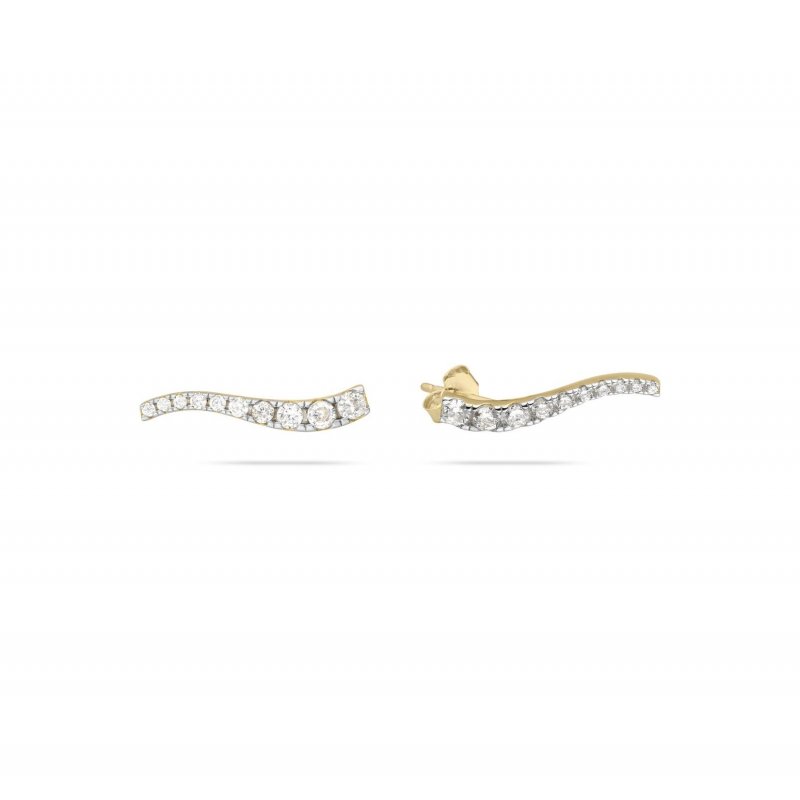 Laura Pjewels - Orecchini Onda - Argento 925 - Zirconi Bianchi