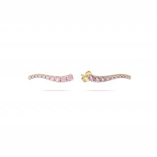 Laura Pjewels - Orecchini Onda - Argento 925 - Zirconi Rodolite
