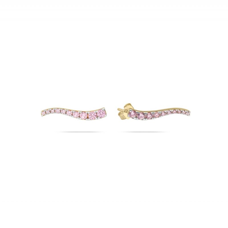 Laura Pjewels - Orecchini Onda - Argento 925 - Zirconi Rodolite
