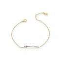 Laura Pjewels - Bracciale Navette Rodolite - Argento - Oro 18Kt