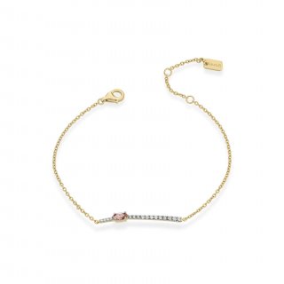 Laura Pjewels - Bracciale Navette Rodolite - Argento - Oro 18Kt