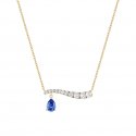 Laura Pjewels - Collana Goccia Tanzanite - Argento 925 - Oro 18Kt