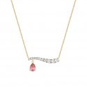 Laura Pjewels - Collana Goccia Rodolite - Argento 925 - Zirconi