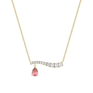 Laura Pjewels - Collana Goccia Rodolite - Argento 925 - Zirconi
