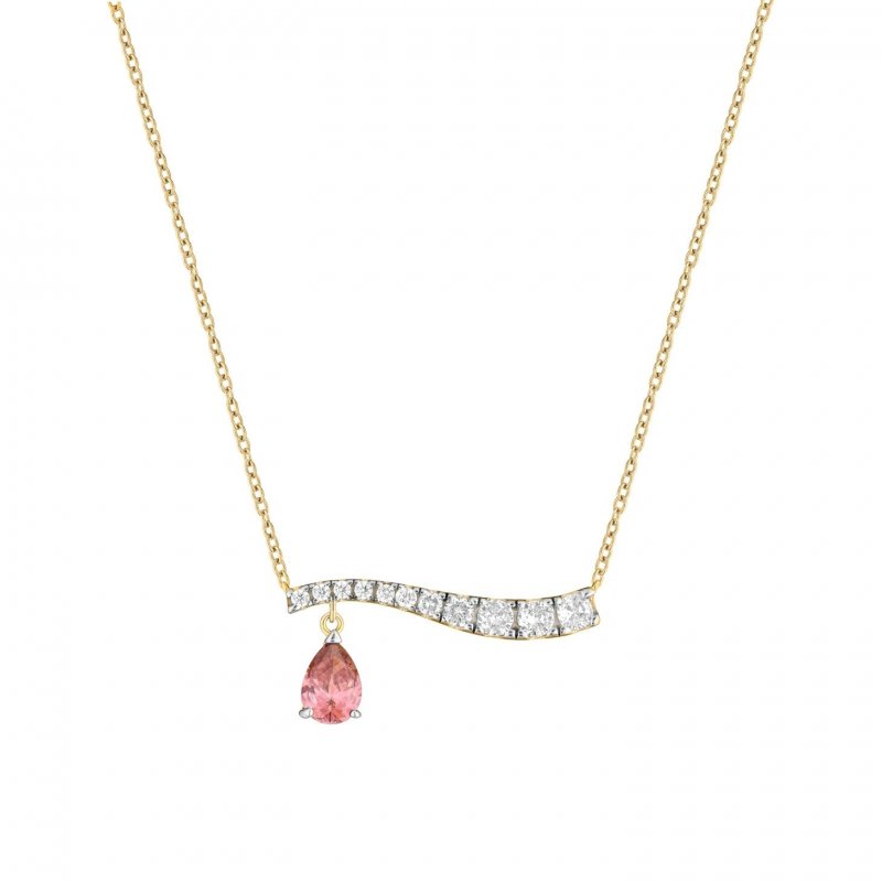 Laura Pjewels - Collana Goccia Rodolite - Argento 925 - Zirconi