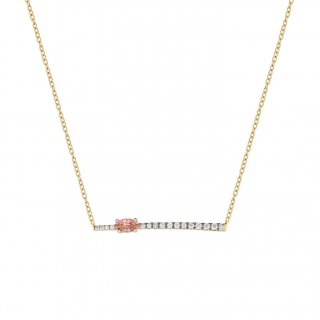 Laura Pjewels - Collana Navette Rodolite - Argento 925 - Oro 18Kt