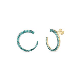 Laura Pjewels - Orecchini Luna - Argento 925 - Zirconi Paraiba