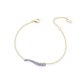 Laura Pjewels - Bracciale Onda Zirconi Lavanda - Argento 925 - Oro 18Kt