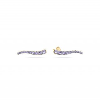 Laura Pjewels - Orecchini Onda - Argento 925 - Zirconi Lavanda