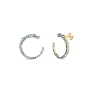 Laura Pjewels - Orecchini Luna - Argento 925 - Zirconi Sky Blu