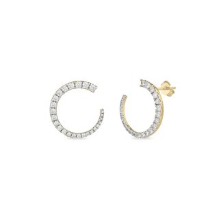 Laura Pjewels - Orecchini Luna - Argento 925 - Zirconi Bianchi