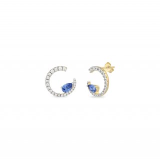 Laura Pjewels - Orecchini Luna Goccia - Argento - Tanzanite