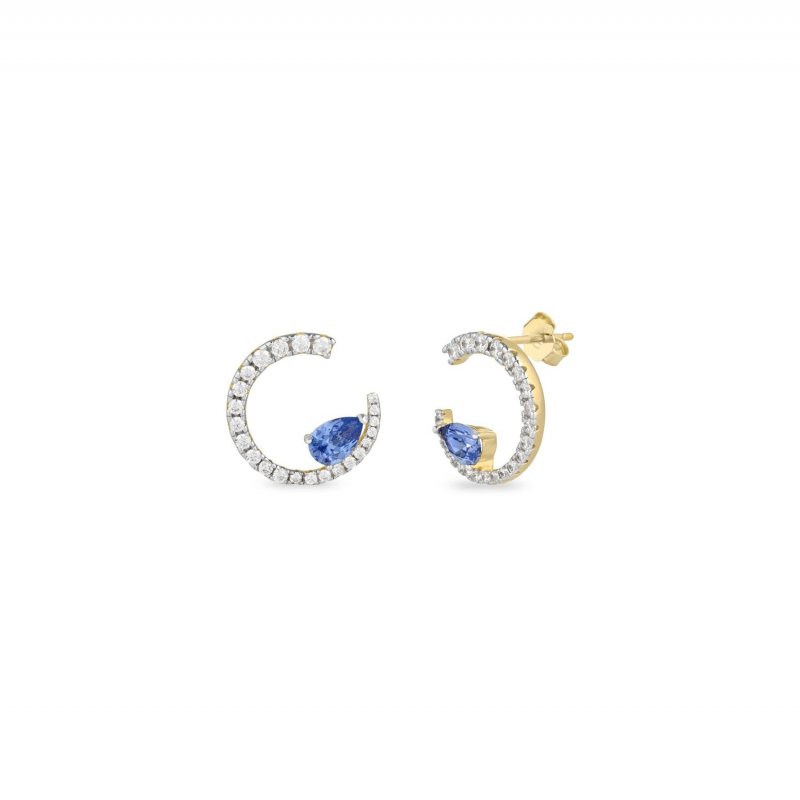 Laura Pjewels - Orecchini Luna Goccia - Argento - Tanzanite