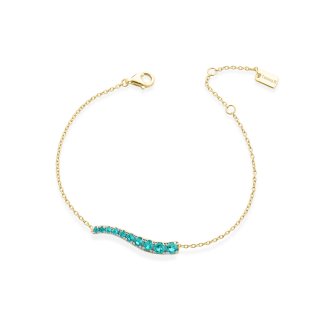Laura Pjewels - Bracciale Onda Zirconi Paraiba - Argento - Oro 18Kt