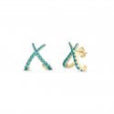 Laura Pjewels - Orecchini Incrocio - Argento 925 - Zirconi Paraiba