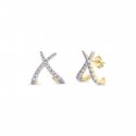 Laura Pjewels - Orecchini Incrocio - Argento 925 - Zirconi Lavanda