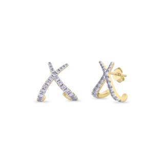 Laura Pjewels - Orecchini Incrocio - Argento 925 - Zirconi Lavanda