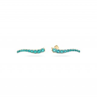 Laura Pjewels - Orecchini Onda - Argento 925 - Zirconi Paraiba