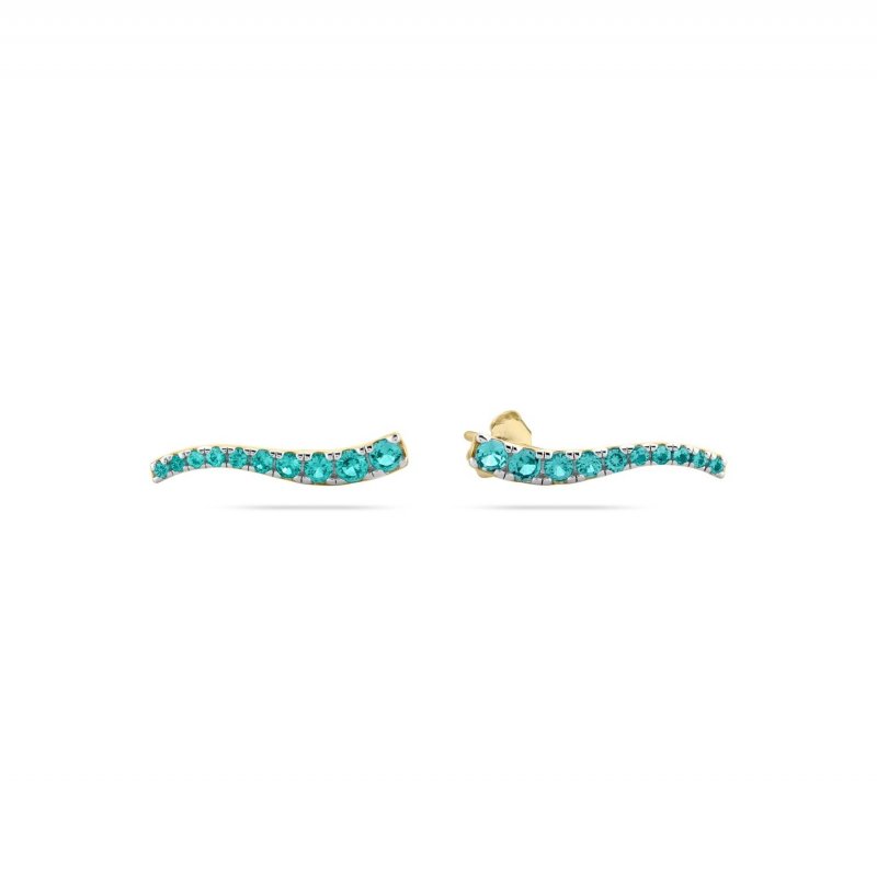 Laura Pjewels - Orecchini Onda - Argento 925 - Zirconi Paraiba