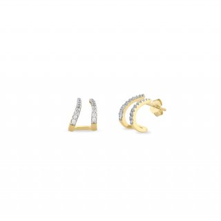 Laura Pjewels - Orecchini Zirconi Bianchi - Argento 925 - Placcati Oro