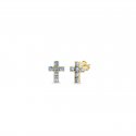 Laura Pjewels - Orecchini Crocetta - Argento 925 - Zirconi Sky Blu