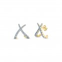 Laura Pjewels - Orecchini Incrocio - Argento 925 - Zirconi Sky Blu