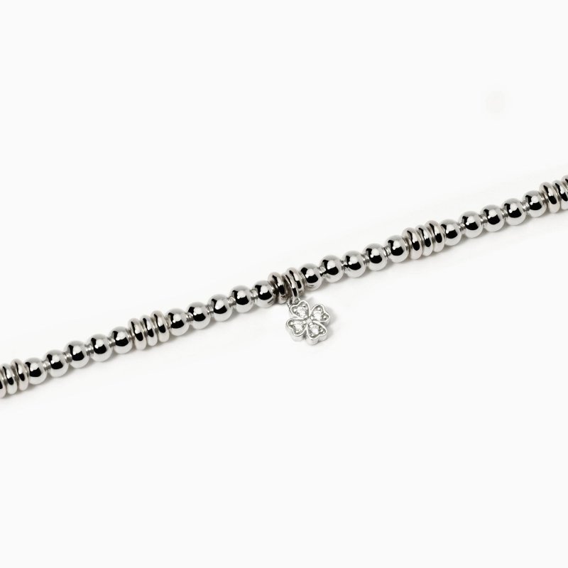 Mabina - Bracciale Donna Argento - Quadrifoglio - Zirconi