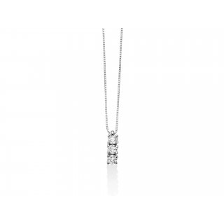 Miluna - Collana Trilogy Oro Bianco - 3 Diamanti Naturali