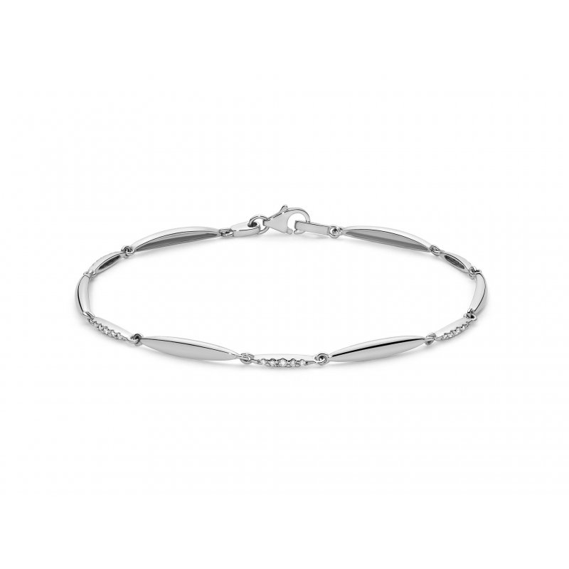 Miluna - Bracciale Modulare Diamanti - Oro Bianco - Eleganza Raffinata