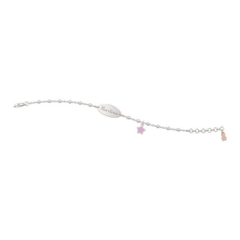 Nanan - Bracciale Bimbo Argento 925 - Targhetta Personalizzabile
