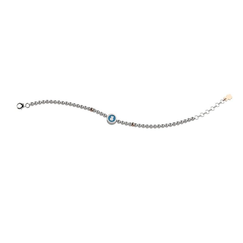 Nanan - Bracciale Argento 925 - Pallini - Orsetto Azzurro