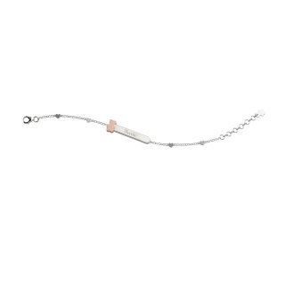 Nanan - Bracciale Argento 925 - Targhetta Personalizzabile - Orsetto
