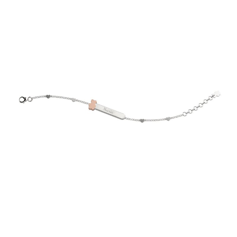 Nanan - Bracciale Argento 925 - Targhetta Personalizzabile - Orsetto