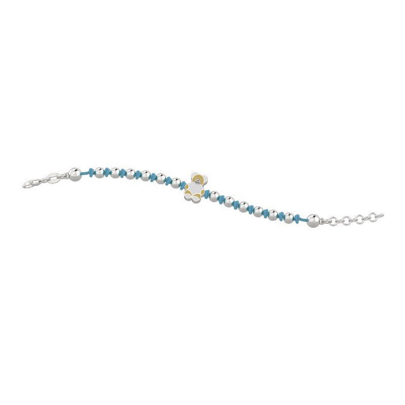 Nanan - Bracciale Nodino Orsetto Tato - Argento 925 - Azzurro