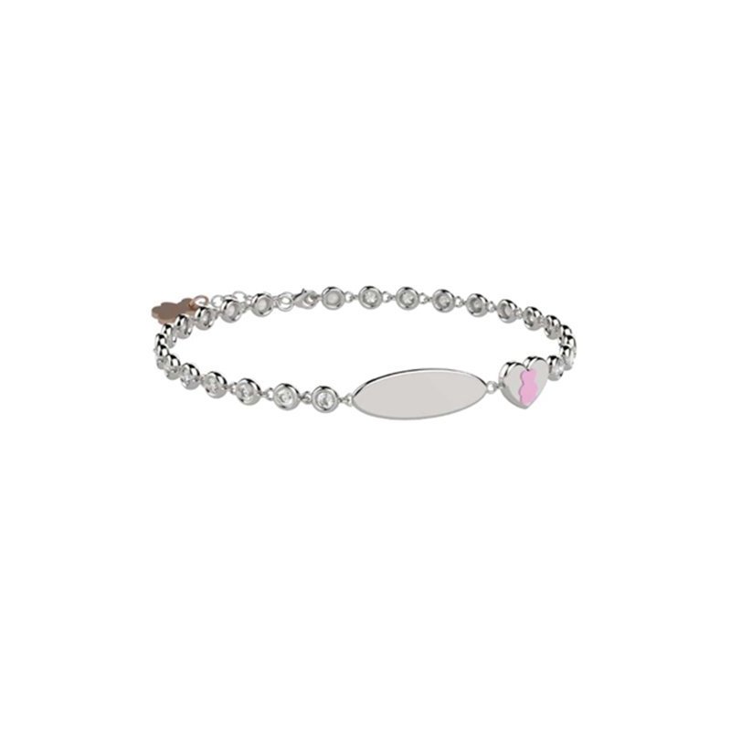 Nanan - Bracciale Tennis Argento 925 - Pietre Bianche - Targhetta