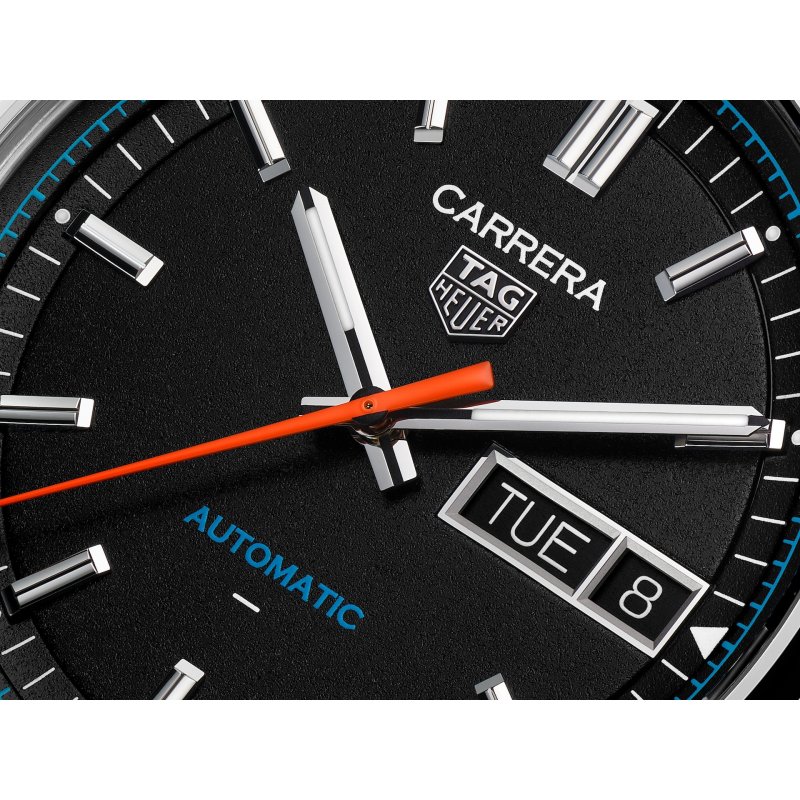 Tag Heuer - Carrera Day-Date - Automatico - Acciaio - Pelle Nera