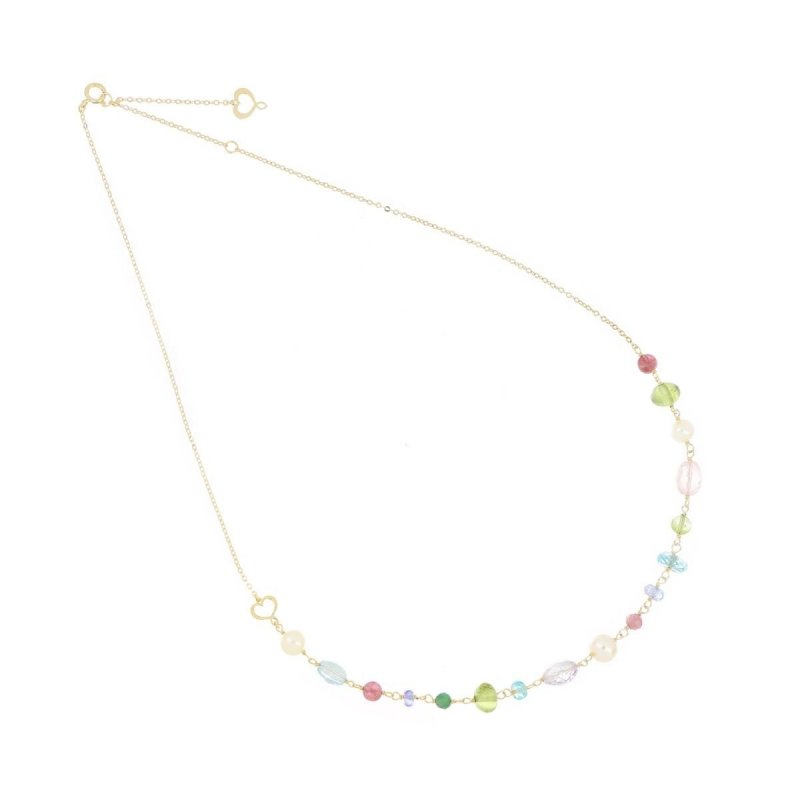 Maman Et Sophie - Girocollo Nuvole - Oro 18Kt - Pietre Multicolor