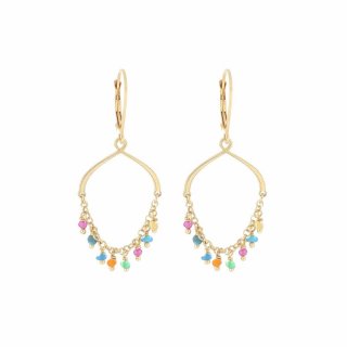 Maman Et Sophie - Orecchini Frange Multicolor - Argento - Pietre