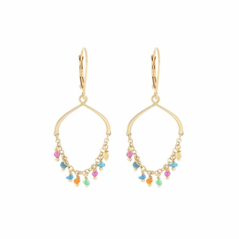 Maman Et Sophie - Orecchini Frange Multicolor - Argento - Pietre