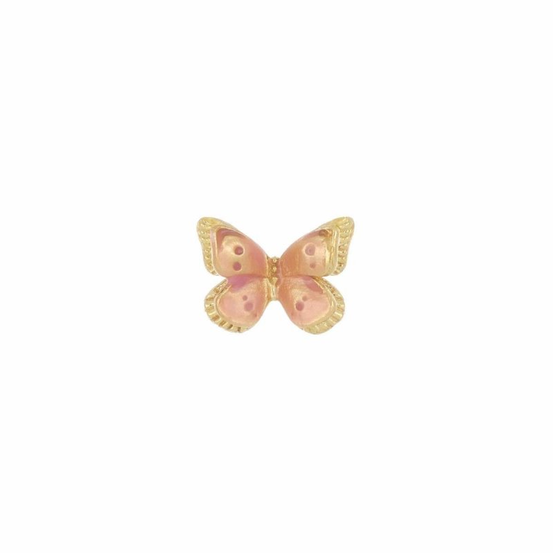Maman Et Sophie - Orecchino Farfalla - Argento 925 - Smalto Rosa