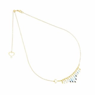 Maman Et Sophie - Girocollo Frange Acquamarina - Argento 925 - Oro