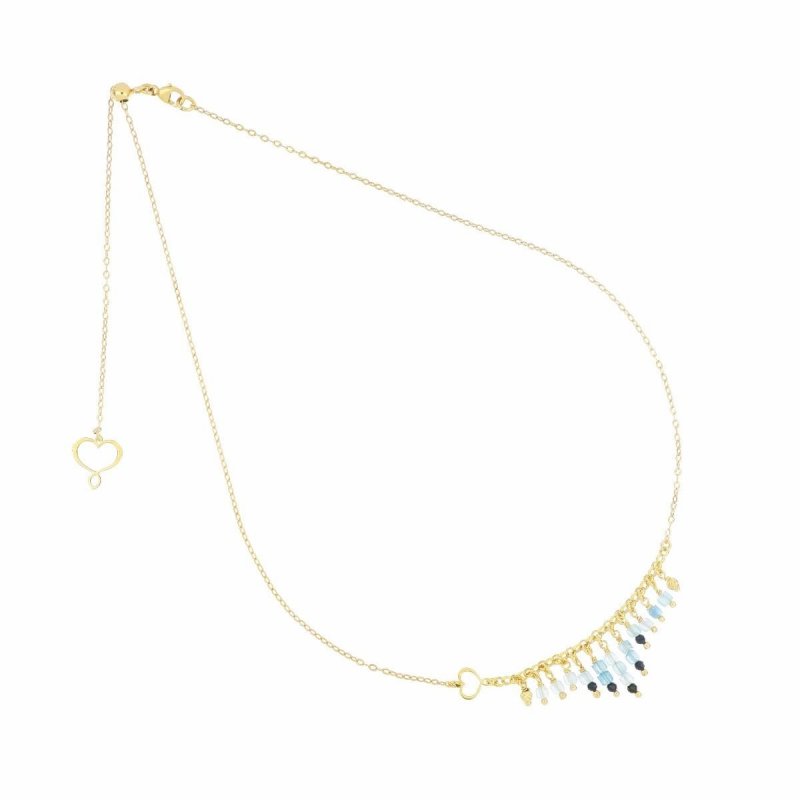Maman Et Sophie - Girocollo Frange Acquamarina - Argento 925 - Oro