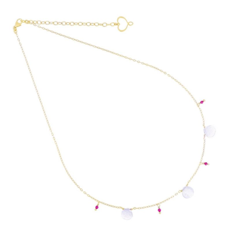 Maman Et Sophie - Girocollo Gocce - Argento 925 - Calcedonio