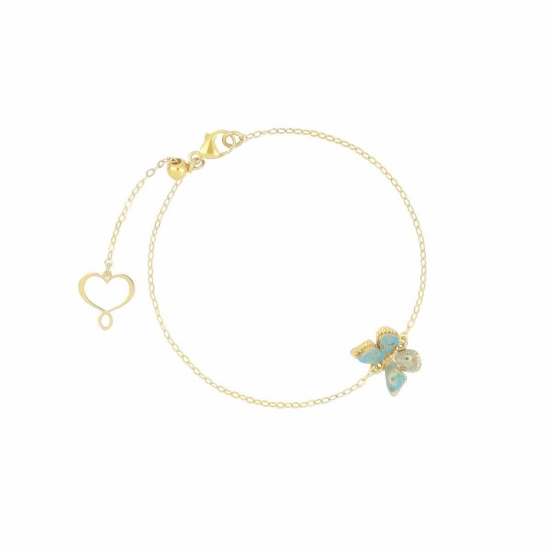 Maman Et Sophie - Bracciale Farfalla Smalto Celeste - Argento 925 - Oro
